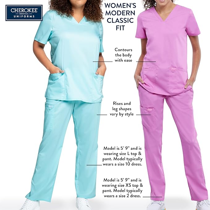 Cherokee Women's Scrub Lab Coat with Button Up Front, 3 Pockets Modern Classic fit and Mechanical Stretch Fabric CK421