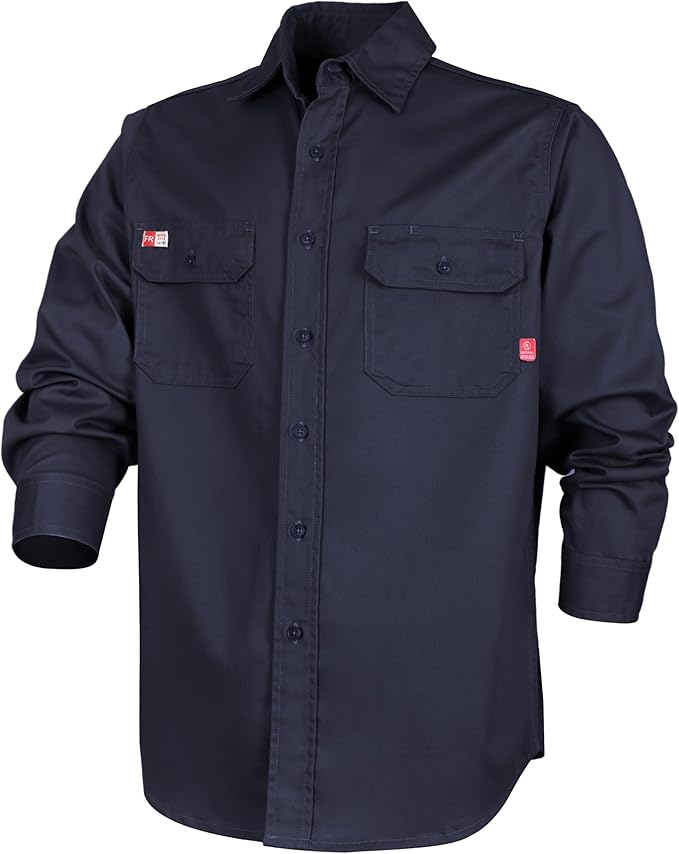 TICOMELA FR Shirts for Men Flame Resistant/Fire Retardant Shirt NFPA2112 7.5oz Men's Welding Shirt