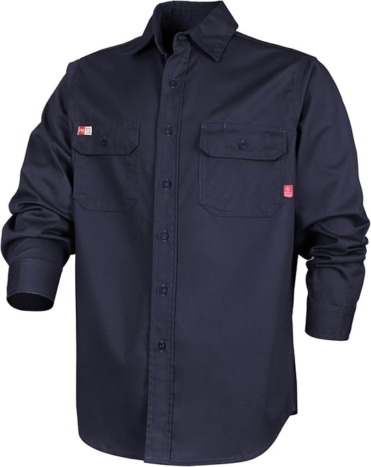 TICOMELA FR Shirts for Men Flame Resistant/Fire Retardant Shirt NFPA2112 7.5oz Men's Welding Shirt