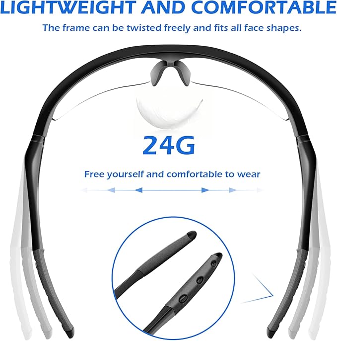 OXG Safety Glasses for Men Women, Impact & Scratch Resistant ANSI Z87.1 Safety Goggles Eye Protection UV-Block