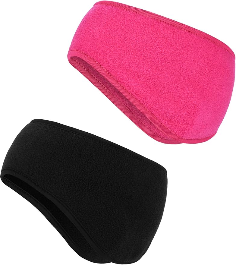 Boao 2 Pieces Ear Warmer Headbands Fleece Earmuffs Winter Ear Covers Running Wicking Ski Sport Headband for Women & Men