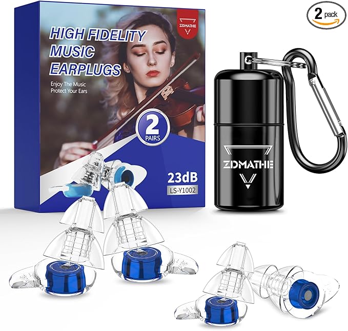 Earplugs for Concert,2 Pairs Silicone Earplugs for Concert and Musicians, Reusable Liquid Silicone Ear Plugs for Hearing Protection,Party,23dB Noise Cancelling