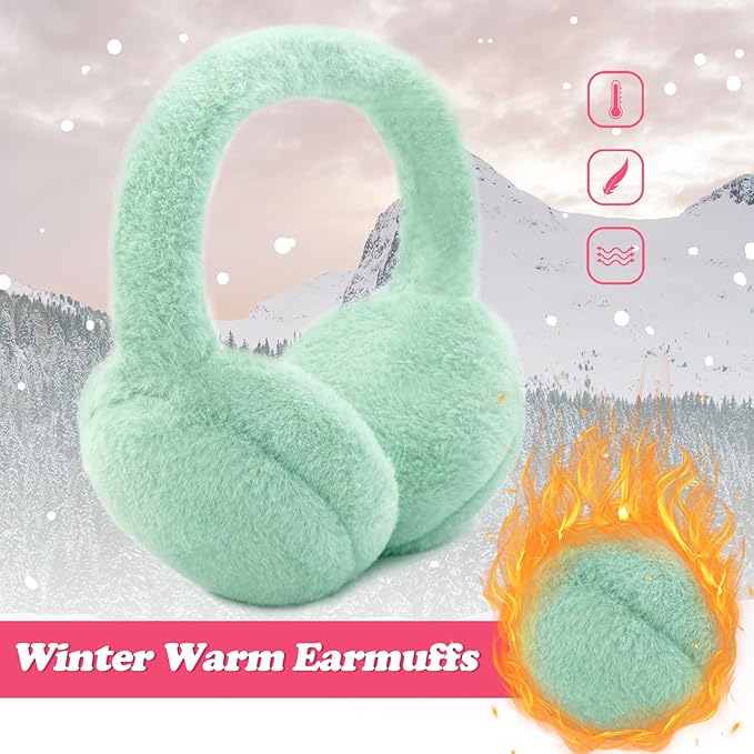 Kids Winter Earmuffs Baby Warm Ear Muff Girls Cute Furry Ear Warmers Boys Foldable Ear Covers for Cold Weather