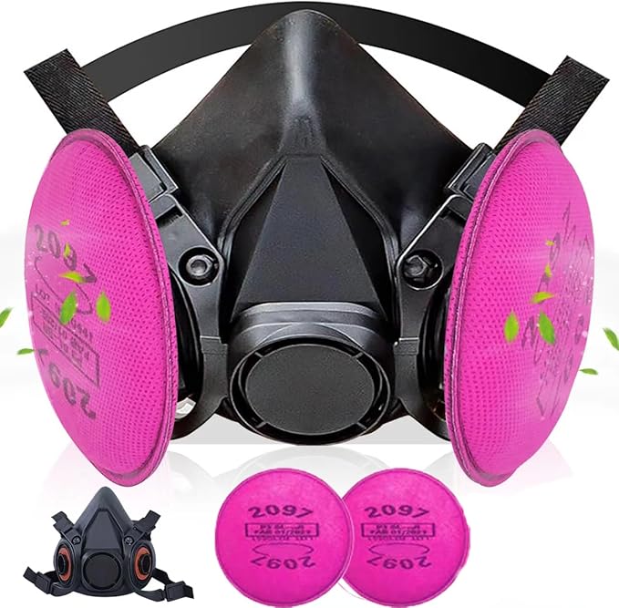 Reusable Respirator Mask with Activated carbon filter cottons for Gas, Organic Vapors