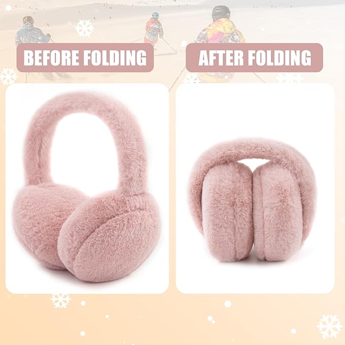 Kids Winter Earmuffs Baby Warm Ear Muff Girls Cute Furry Ear Warmers Boys Foldable Ear Covers for Cold Weather