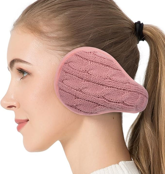 Venswell Knit Ear Muffs for Winter Women Men Soft Earmuffs Cold Weather Fleece Ear Warmers Cover Foldable & Adjustable