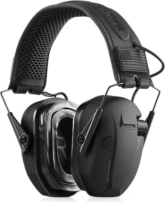 Savior Equipment Apollo Electronic Earmuffs For Shooting w/Gel Ear Pads, 24dB NRR, Noise Cancelling Ear Protection Headset