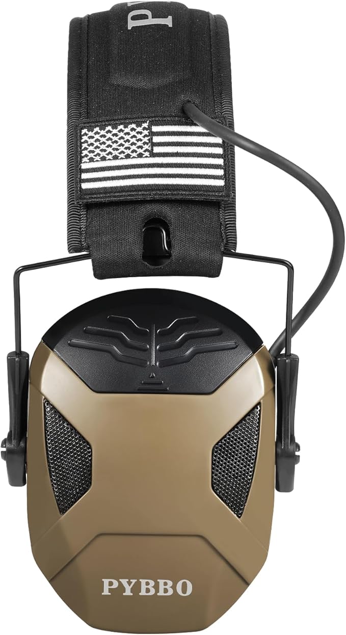 PYBBO NRR 23dB Shooting Ear Protection Muffs with Gel Ear Pads, Slim Active Noise Reduction & Sound Amplification for Hunting