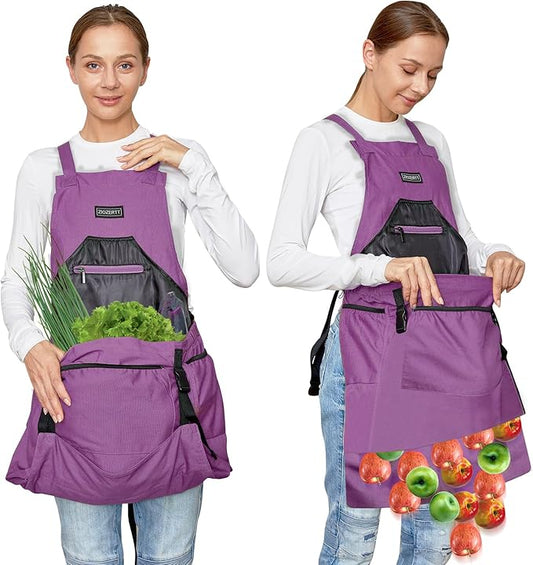 Garden Apron,Harvest Aprons with Pockets for Women and Men,Canvas Gardening Tool Belt, Gardening Gifts for Mom,Dad