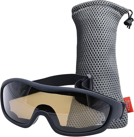 Viriber Motorcycle Goggles - UV Protective Outdoor Dust-proof Combat Goggles, Military Sunglasses, Tea