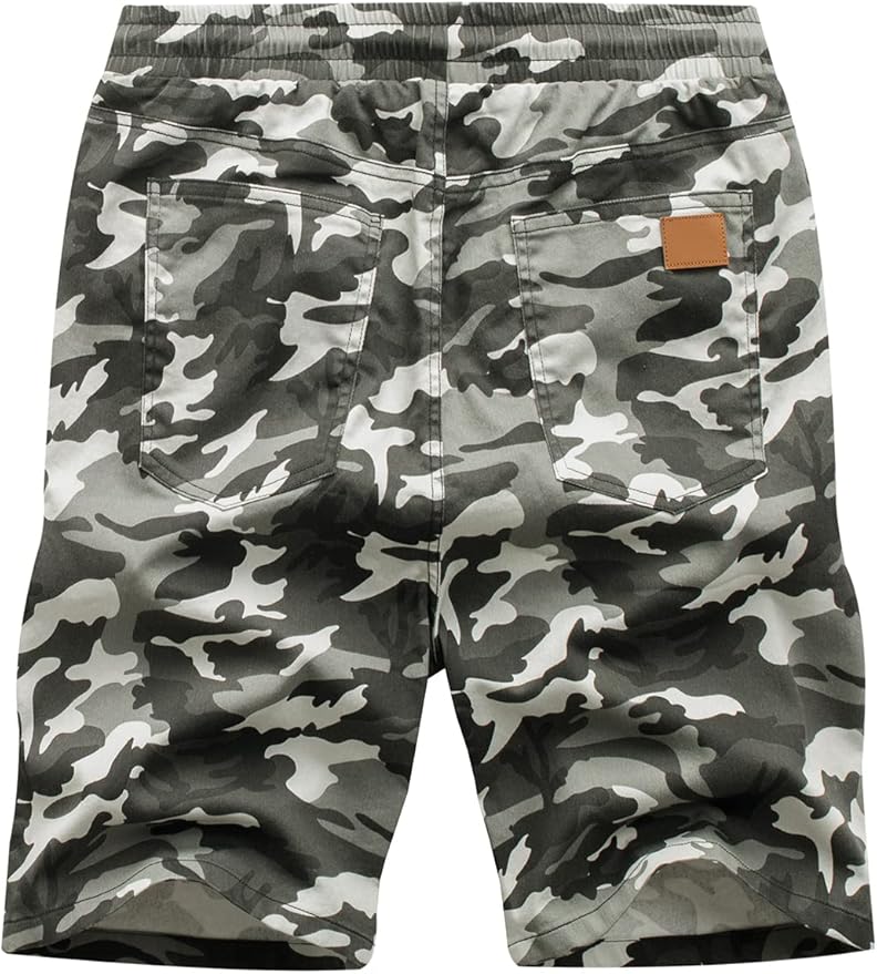 JMIERR Mens Casual Shorts - Cotton Drawstring Summer Beach Stretch Twill Chino Golf Shorts