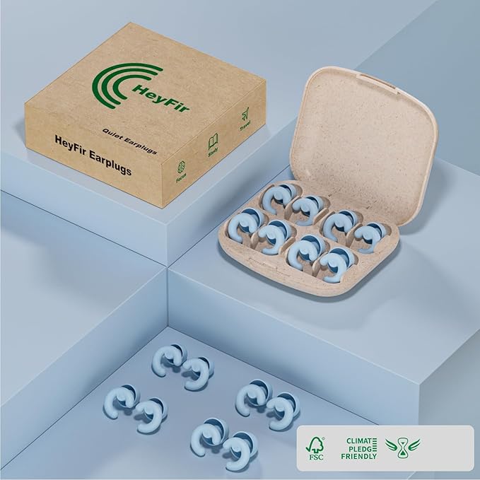 Ultra-Soft Noise Cancelling Ear Plugs, Reusable Silicone for Sleep Concerts Travel Office,33dB (NRR),Ergonomic Integrated Design Fit for Small Ear Canals Noise Sensitivity (Blue, 4 Pairs)
