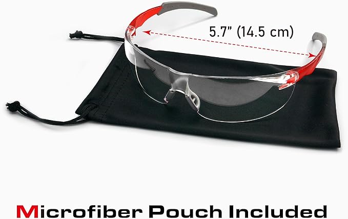ANSI Z87.1 Safety Glasses, Anti-Fog UV Impact Scratch Resistant for Eye Protection at Work, Sports, Shooting, Pickleball, Racquetball, Clear Wraparound Lenses, No-Slip Nose Grip, 1 Pack