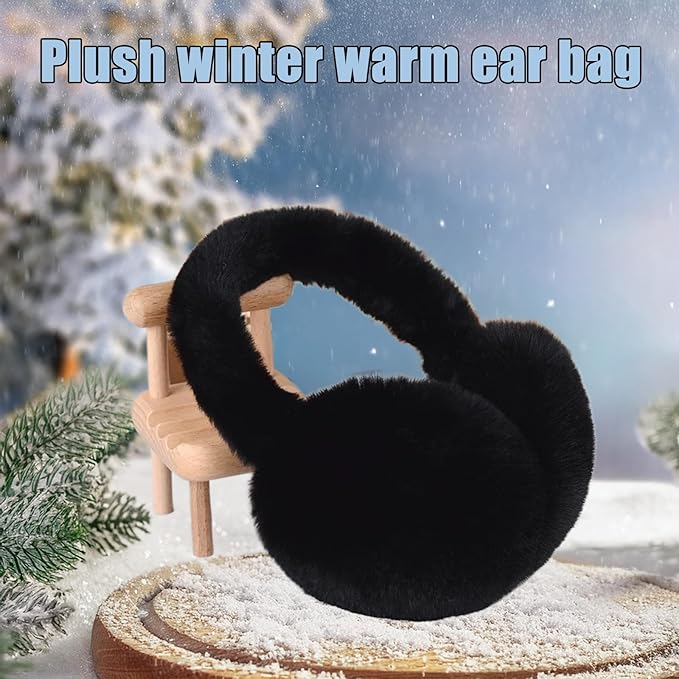 Ear Muffs for Winter Women Men, Adjustable Faux Fur Earmuffs, Fluffy Ear Warmers, Foldable Ear Warmer Earmuffs