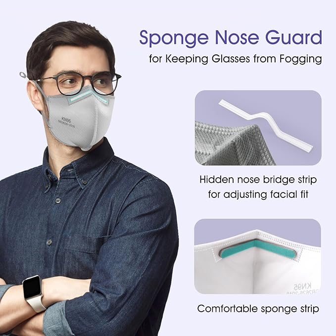 KN95 Adjustable Masks 25 Pack, Individually Wrapped Disposable Masks with Adjustable Ear Loops