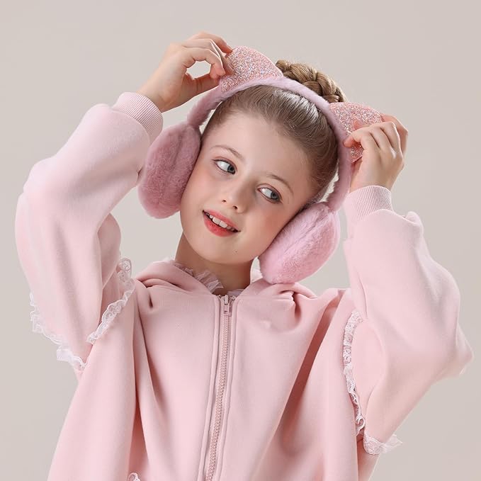 XIAOHAWANG Winter Earmuffs for Kids Girl Warm Ear Muffs Baby Boy Plush Padded Ear Warmer