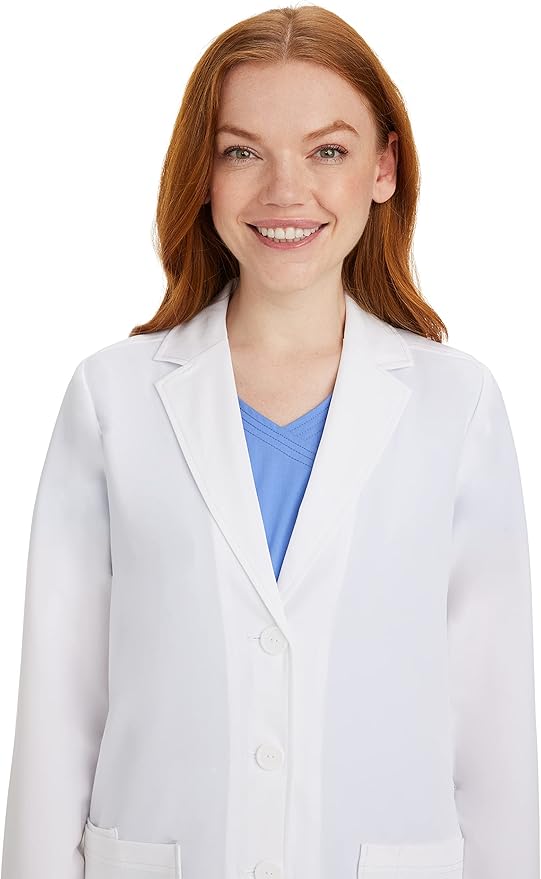 Healing Hands Lab Coat Women 3 Pocket Full Sleeve Mid-Length 5053 Faith The White Coat Minimalist Collection