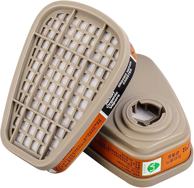 ANUNU 6001 Filter Cartridges for Respirator, Dust Gas Organic Vapor Activated Carbon Cartridges Replacement Filters Set Compatible with 6100, 6200, 6502, 6800, 7502 Respirator