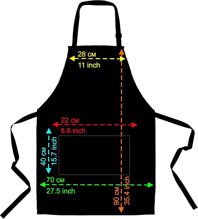 lepni.me Chefs Aprons | Cooking Baking Grilling for Home Restaurant | Premium Kitchen Aprons with Double Pocket for Men Women