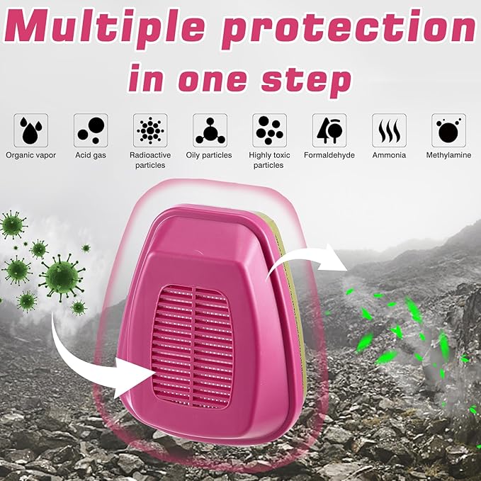 Full-Face Mask Respirator with 60926 Cartridges - Anti-fog,Reusable Gas Cover Organic Vapor Masks Survival Nuclear,Paint Mask for Painting,Dust,Formaldehyde,Epoxy Resin,Sanding,Cutting,welding