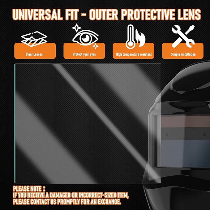 20Pcs - 4.33" x 3.54"- Universal Welding Helmet Clear Lens - Replacement Welding Helmet Lens