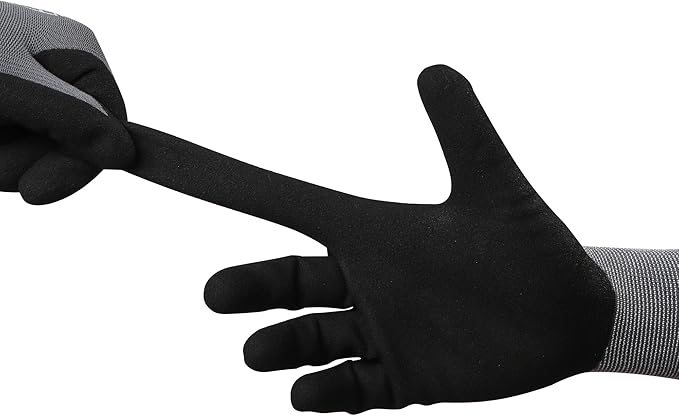 DULFINE Work Gloves for Men and Women,6 Pairs Pack,Touchscreen MicroFoam Nitrile,Ideal for General Purpose,Home Improvement