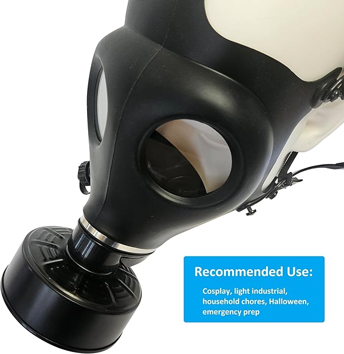 KYNG Israeli Rubber Respirator Style Mask Protection w/Premium Black KYNG 40mm Premium FILTER Canister For Industrial, Chemical Handling, Halloween, Painting, Welding, Prepping, Emergency Preparedness