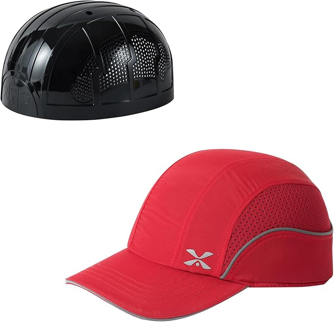 TIHEEN Unisex Safety Bump Cap, Baseball Hat Style with Reflective Stripes Lightweight and Breathable Hard Hat Head Protection Cap