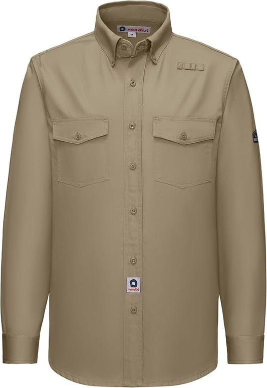 Welding Shirts for Men 7.5oz 100% Cotton Flame Resistant Fr Shirts NFPA2112 Men's Fire Retardant Welding Shirts