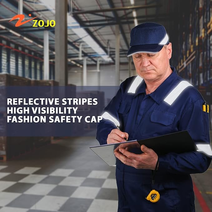 Zojo Baseball Bump Cap Hard Hat Helmet,5PCS Reflective Breathable Lightweight Safety Cap for Men and Women
