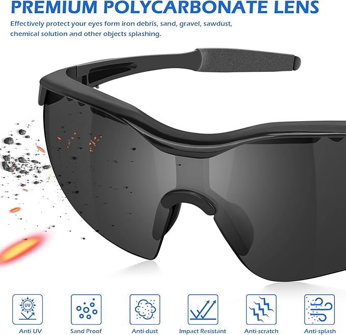 OXG 12 Pack Safety Glasses, ANSI Z87.1 Impact Resistant Anti-Scratch Safety Goggles for Men Women Youth