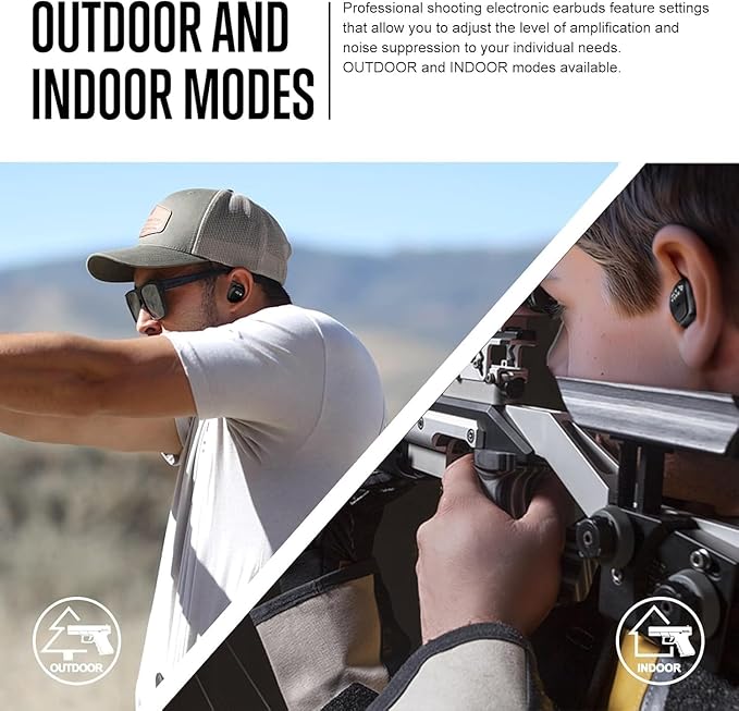Shooting Ear Protection Ear Plugs, Hearing Protection Earbuds Electronic Shooting Earplugs for Noise Reduction,Outdoor Sports