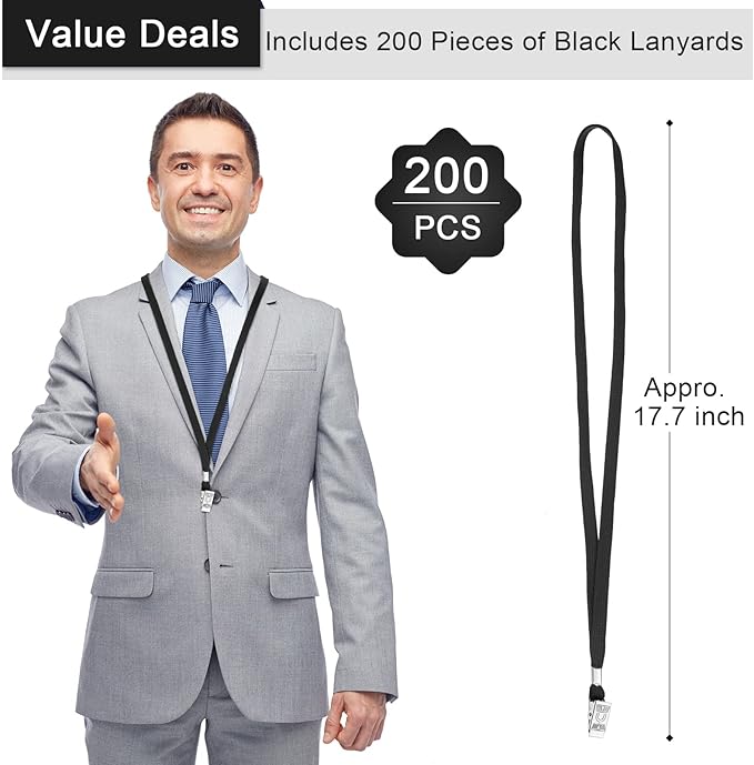 Marspark Lanyards Bulk with Clip Flat Neck Lanyard Badge Lanyard with Swivel Hook Lanyards for ID Cards Holder