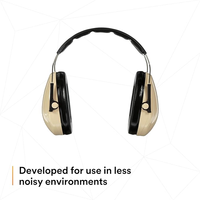 3M PELTOR Hearing Protection Optime 95 Earmuffs, Adjustable Earcups, E-A-Rfit Compatible, Stainless Steel