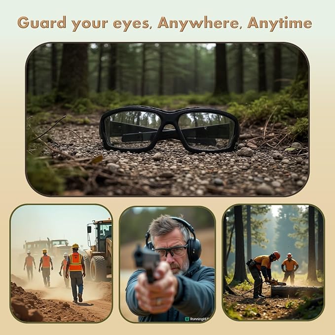 Anti-Fog Safety Motorcycle Riding Sunglasses Foam padded Goggle, Dustproof, Windproof, Hunting, Hiking, Golfing