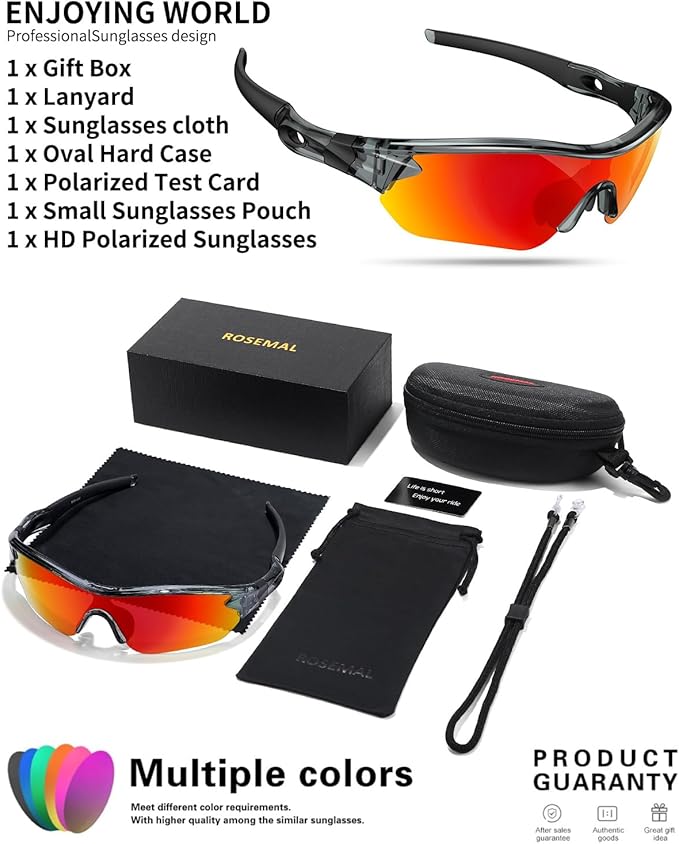 Polarized Sports Sunglasses for Men Women Youth Baseball Running Fishing Tennis Golf Cycling Driving Motor TAC UV400 TR90