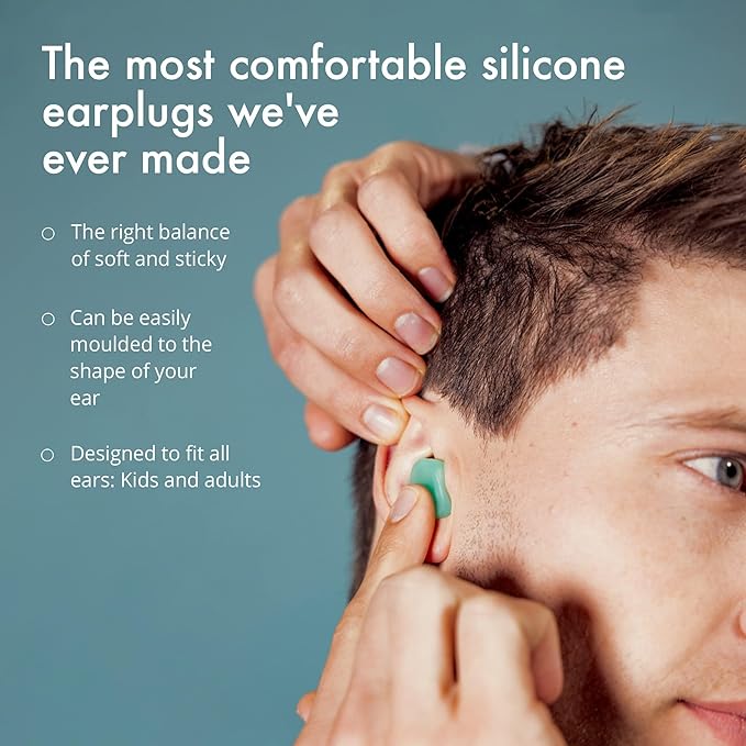 Alpine SoftSilicone - Moldable Silicone Ear Plugs - 28dB - Noise Reducing Earplugs for Sleeping, Swimming, & Concentrating - Comfortable Snoring Solution - 6 Pack