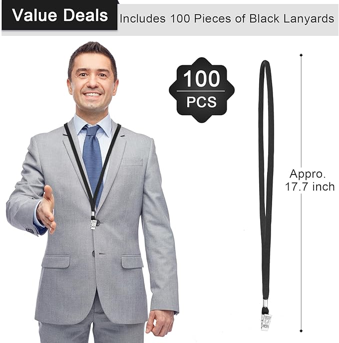 Marspark Lanyards Bulk with Clip Flat Neck Lanyard Badge Lanyard with Swivel Hook Lanyards for ID Cards Holder