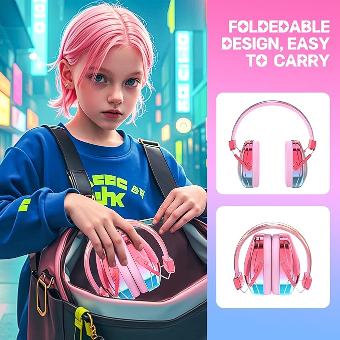 Homicozy Kids Ear Protection - Noise Canceling Sound Proof Headphones for Girls & Teens, Safety Noise Reduction Ear Muffs for Autism & Sound Blocking Kids Hearing Protection for Concerts