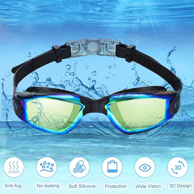 Konohan 8 Pack Kids Goggles Swim Goggles for Adult Kids Swimming Glasses Anti Fog Silicone No Leak Pool Glasses