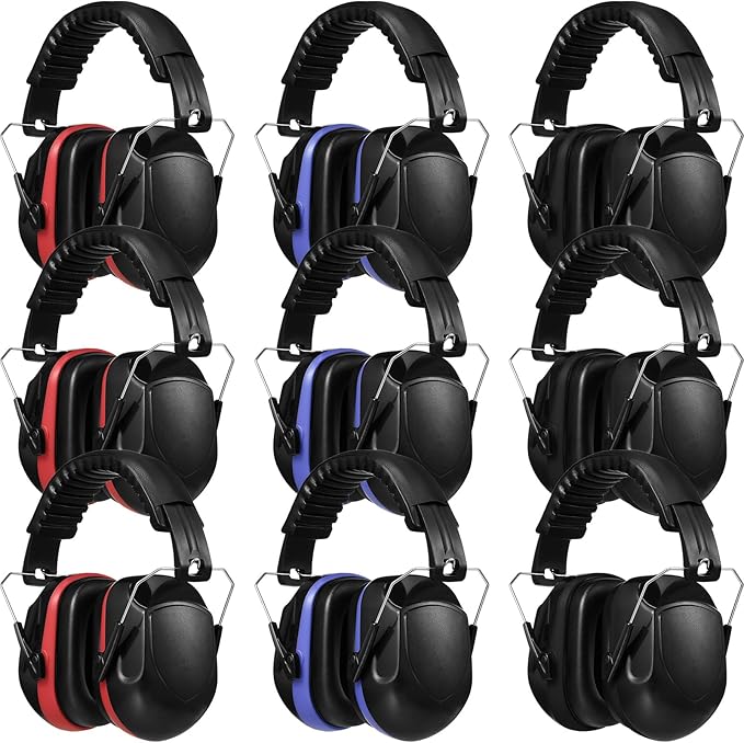 Xuhal 9 Pcs Ear Protection Earmuffs, Adjustable NRR 28dB Noise Reduction Headphone for Shooting Mowing Noise Cancelling