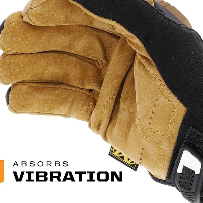 Mechanix Wear M-Pact Leather Gloves - Leather Impact-Resistant Work Gloves for Hand Support - Breathable Design - Shock Absorbing - Machine Washable - Brown/Black - X-Large
