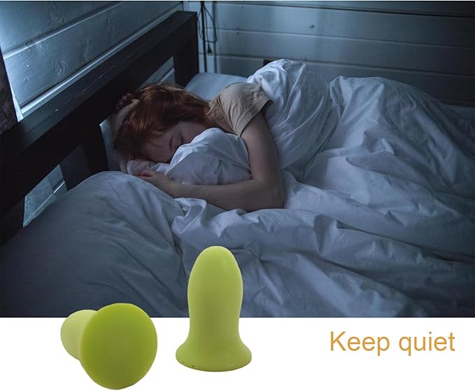 Soft Foam Earplugs 50 Pair,32dB Highest NRR for Noise Reduction,Safety Hearing Protection Ear Plugs Contoured for Comfort Slow Rebound,Tapón para el oído,Slim Waist (Green, Small)