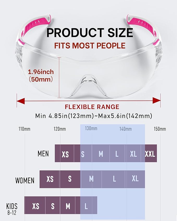 MORK&SUKY Safety Glasses Anti-Fog, Impact-Resistant with UV400 Protection,Lightweight Comfort for Industrial, Sports, Lab.