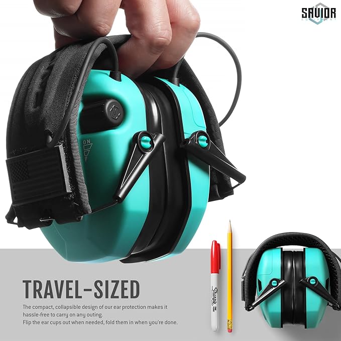 Savior Equipment Apollo Electronic Earmuffs For Shooting w/Gel Ear Pads, 24dB NRR, Noise Cancelling Ear Protection Headset