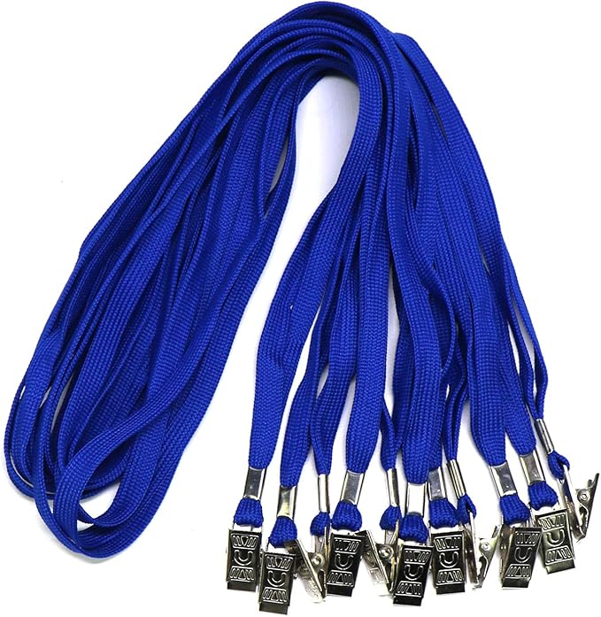 Ollain Badge Lanyards Neck Bulk Cruise Lanyards Blue Lanyard with Clip for ID Card Name Tags Badge Holders (Blue, 50 Pack)