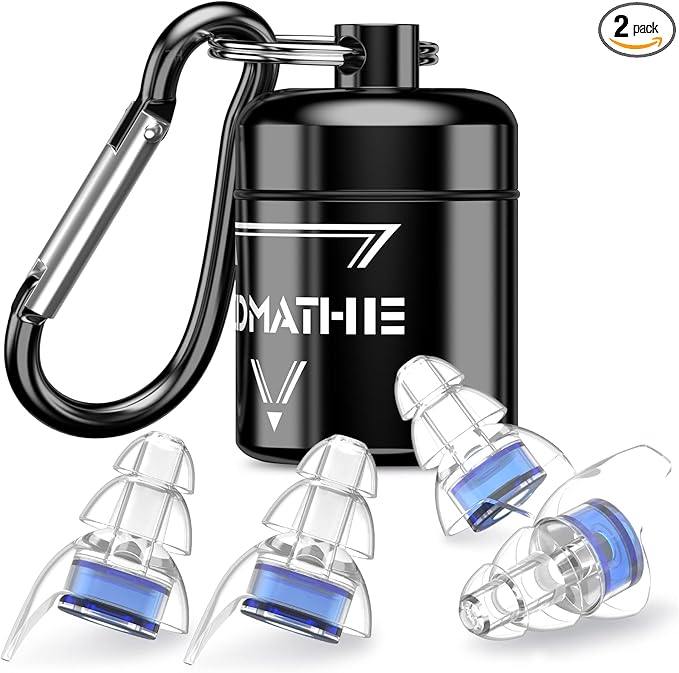 2 Pairs High Fidelity Concert Ear Plugs, Silicone Hearing Protection Earplugs, Noise Reduction Music Ear Plugs for Concerts, Musicians, Festival, DJ’s, Nightclub, Drummers and Raves Party - 23dB