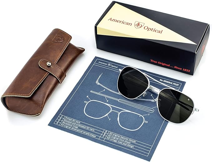 AO Americal Optical Original Pilot Glass Lenses Sunglasses | SkyMaster Glass Lenses | Polarized and Non-Polarized Available