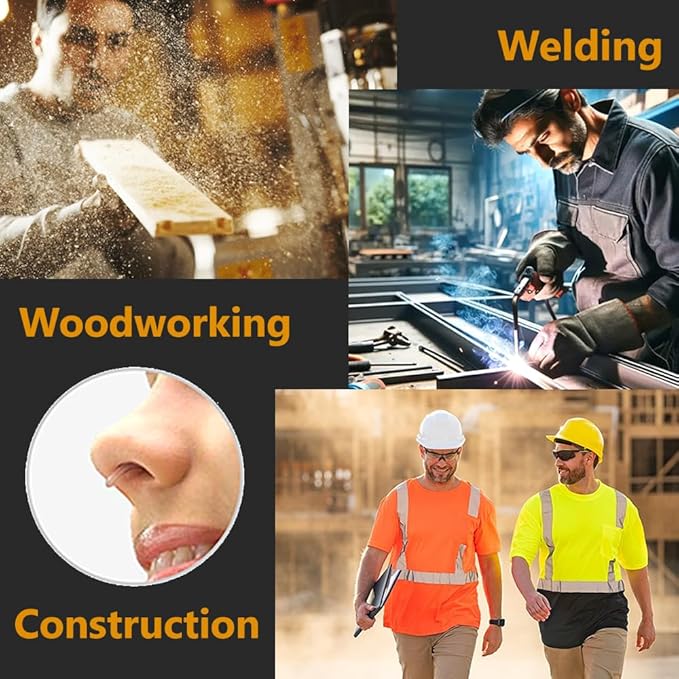 WoodyKnows Nasal Filters for Dusty Activities, Useful Tool for Doing Industrial Work, Tanning, Grooming, and Housekeeping (Large, 4 Filters+48 Replacements)