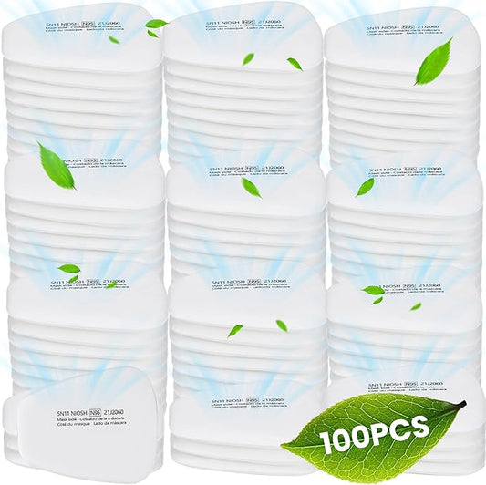 100PC 5N11 Respirator Filter Cotton, 6001 Filter Cartridges for Respirator Particulate Filter for Use with 6200, 6502, 6800, 7502 Series Respirator Against Particulates, Dust, Paint, Sanding